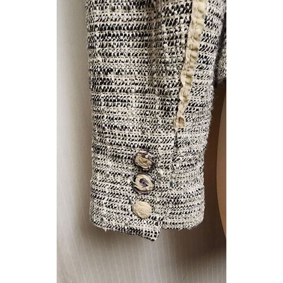 The Limited Single Breasted Tweed Suit Jacket Size 2 Color Black/Cream - Picture 9 of 11